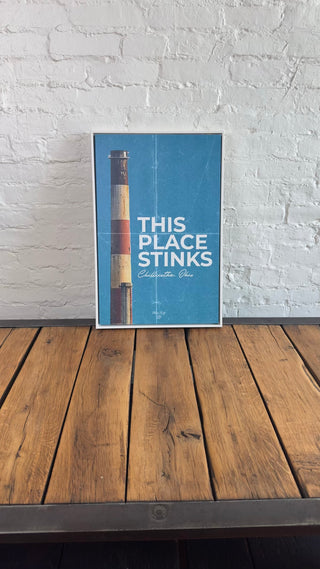 This Place Stinks Framed Canvas
