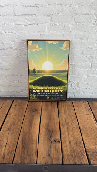 World Heritage: Mound City Framed Canvas
