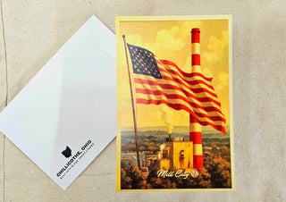 American Flag Stack - Postcard