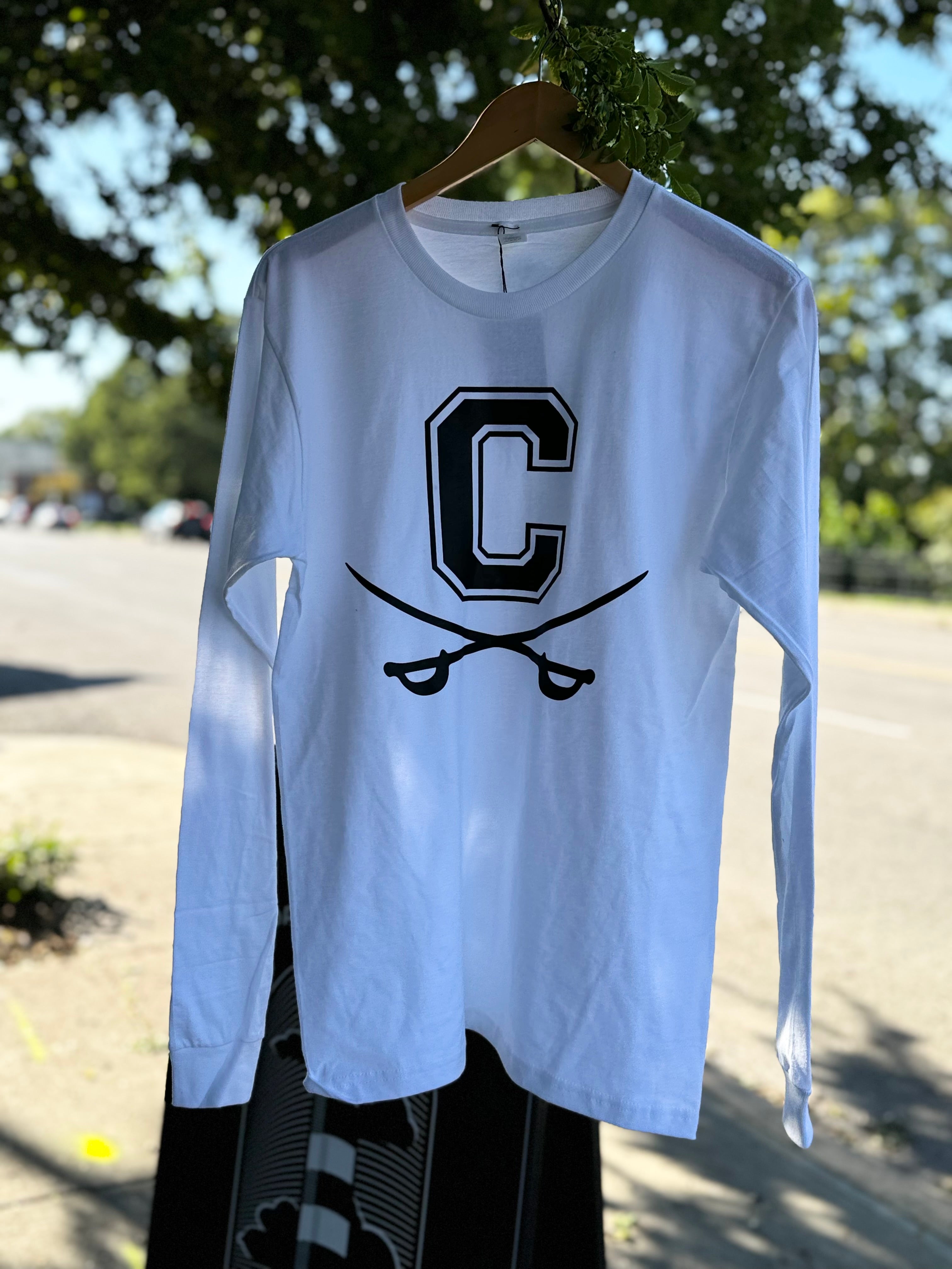 Cavalier Logo Long Sleeve Tee (White)