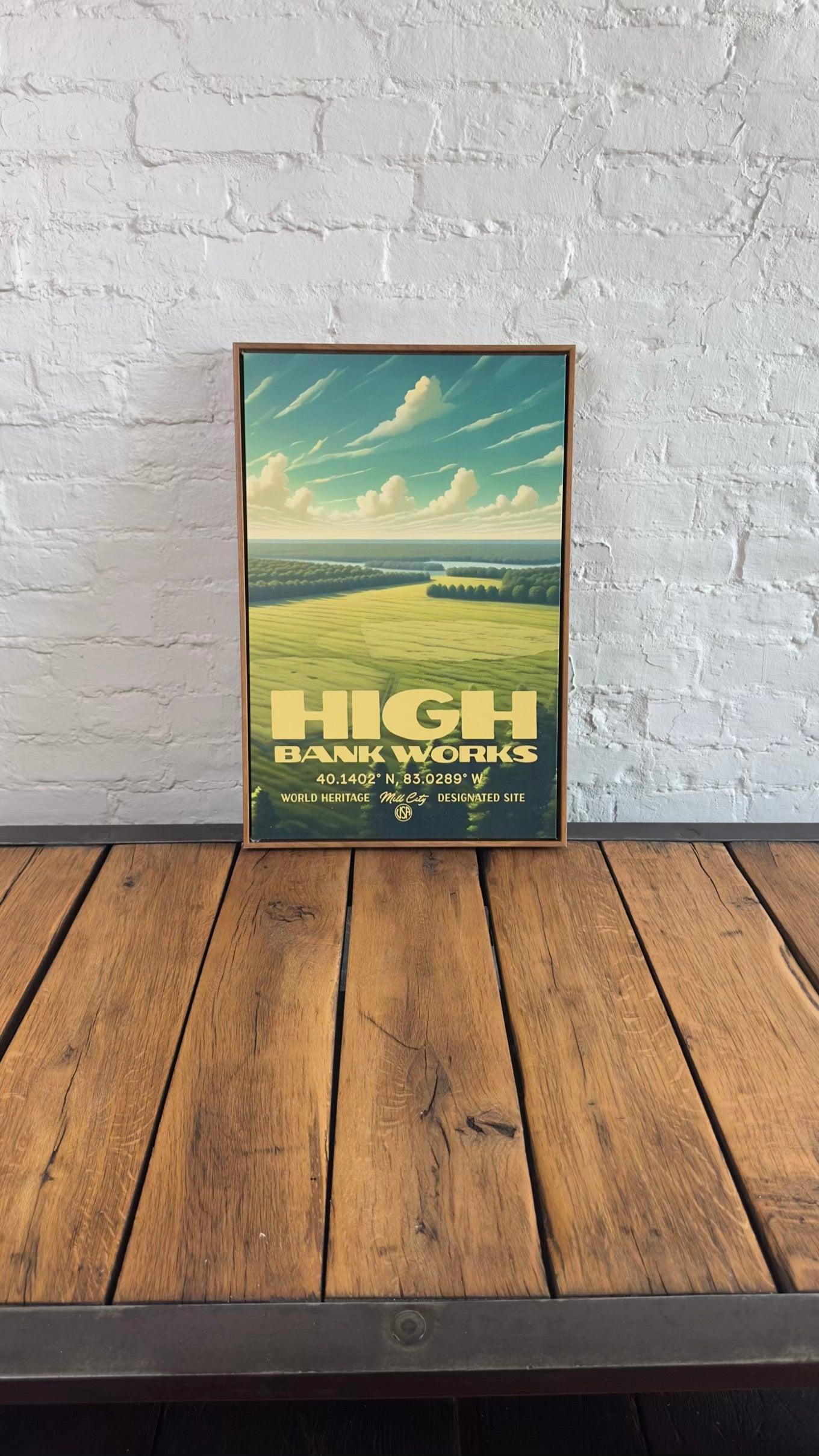 World Heritage: High Bank Works Framed Canvas