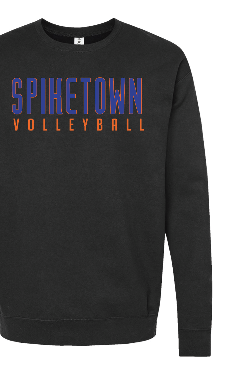 Spiketown Volleyball Black Crewneck Sweatshirt (YOUTH)