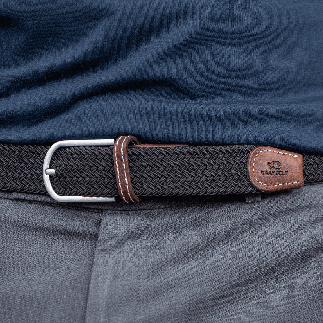BILLYBELT - Black Licorice elastic woven belt