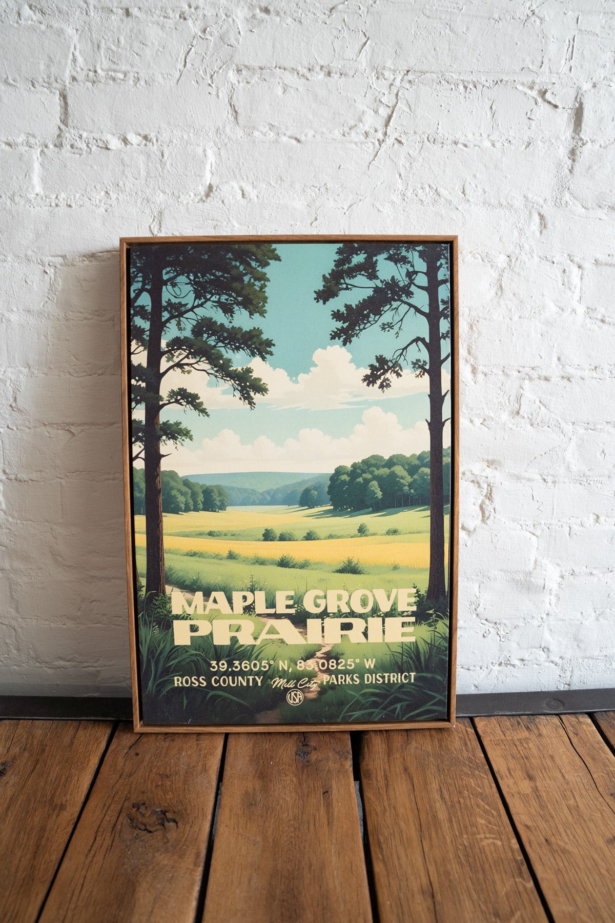 Maple Grove Prairie Framed Canvas