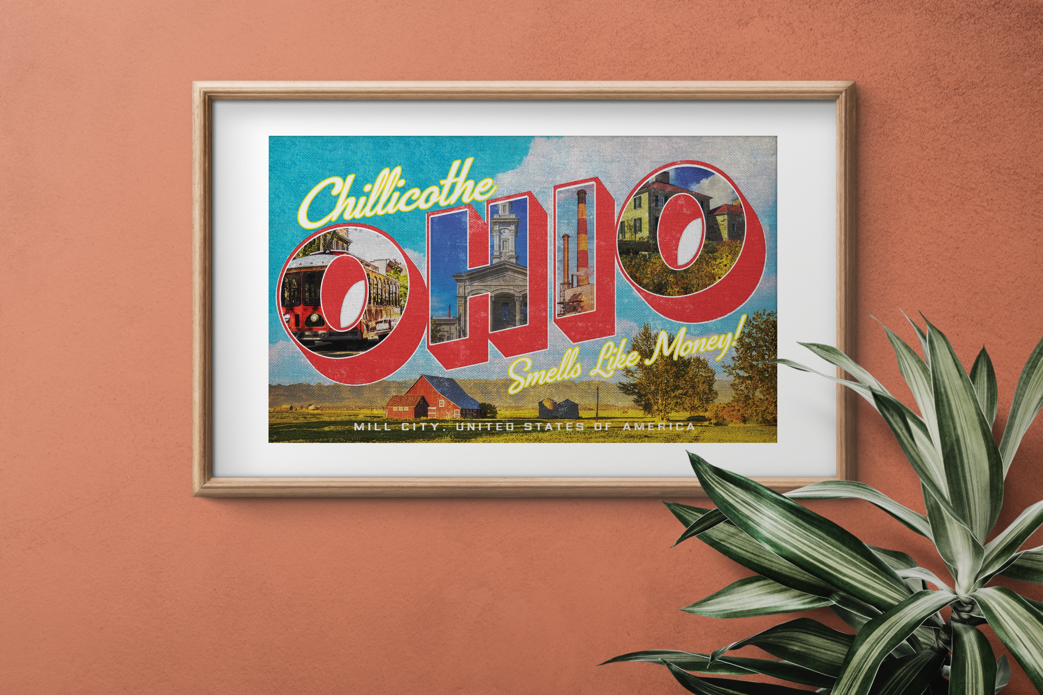 Vintage Chillicothe OHIO Poster Print